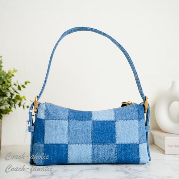 Coach Coachtopia Alter/Ego Small Slouchy Shoulder Bag In Upcrafted Cotton CDT10 - Picture 11 of 16